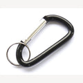 Sleutelhanger aluminium zwart met ring 80 mm