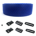Spanbandset met gespen blauw 25 mm - 5 meter