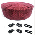 Spanbandset met gespen bordeaux 25 mm - 5 meter