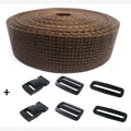 Spanbandset met gespen bruin 25 mm - 5 meter