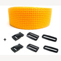 Spanbandset met gespen citroengeel 25 mm - 5 meter