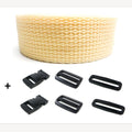 Spanbandset met gespen crème 25 mm - 5 meter