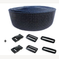 Spanbandset met gespen donkerblauw 25 mm - 5 meter