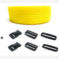 Spanbandset met gespen geel 25 mm - 5 meter