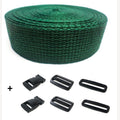 Spanbandset met gespen groen 25 mm - 5 meter