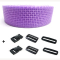 Spanbandset met gespen lila 25 mm - 5 meter