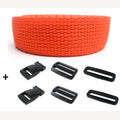 Spanbandset met gespen oranje 25 mm - 5 meter