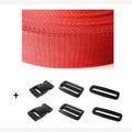 Spanbandset met gespen rood 25 mm - 5 meter