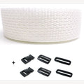 Spanbandset op rol met gespen wit 20 mm - 5 meter
