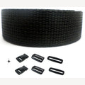 Spanbandset op rol met gespen zwart 20 mm - 5 meter