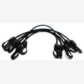 Spanrubber zwart 4 mm met 2 kunststof haken - 320-550 mm