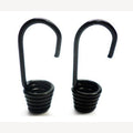 Spanrubber zwart 5 mm met 2 grote metalen haken
