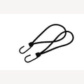Spanrubber zwart 6 mm met spinhaak - 25 cm
