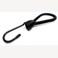 Spanrubber zwart 8 mm met 1 metalen haak - 25 cm