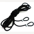 Spanrubber zwart 8 mm met ogen