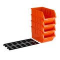 Stapelbare opbergbak oranje 24 x 15 cm - set van 4
